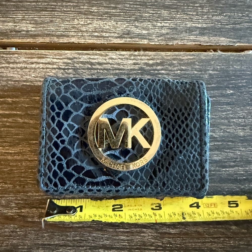 Michael Kors Python-Embossed Card Holder Wallet - Picture 6 of 12